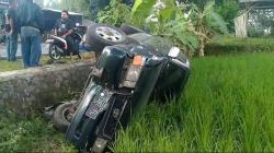 Sopir Ngantuk, Minibus Berpenumpang Satu Keluarga Terjun ke Sawah di Rajapolah Tasikmalaya