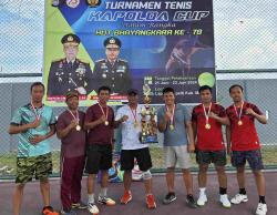 Polres Polman Raih Juara 1 Turnamen Tenis Lapangan Kapolda Cup Dalam Rangka HUT Bhayangkara