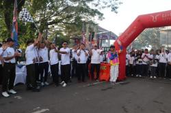 HUT Bhayangkara ke-78, Polres Lebak Gelar Jalan Santai dan Senam Bersama di Alun-alun Rangkasbitung