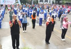 Rangkaian Hari jadi Cirebon ke 597 Pemkot Gelar Senam Ling Tien Kung