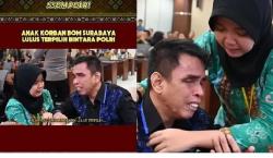 Anak Korban Bom Surabaya Menangis Haru di Pelukan sang Ayah setelah Lolos Jadi Polwan