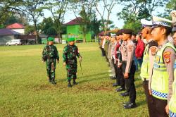 Polres Tanggamus dan Kodim 0424 Gelar Apel Persiapan Pengamanan Kunker RI 1