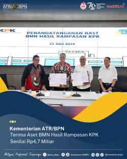 Kementerian ATR/BPN Terima Aset BMN Hasil Rampasan KPK Senilai Rp4,7 Miliar