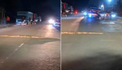 Hanya ada di Depok, Ular Segede Gaban Nyebrang Jalan Tengah Malam Viral