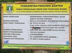 Baru Selesai Dikerjakan, Proyek Penanganan Longsoran Jalan Milik PUPR Banten, Sudah Retak Lagi