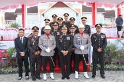 Kapolres Pimpin Upacara Penurunan Bendera HUT ke-79 RI di Aceh Utara