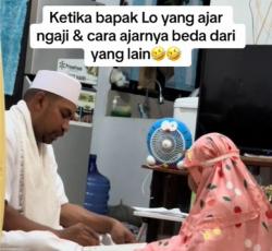 Ayah Kreatif Ajarkan Anak Mengaji dengan Cara Unik, Viral di Media Sosial