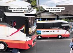 Viral Penampakan Bus Jurusan Kediri-Korea, Bahan Bakarnya Pakai Nasi Padang