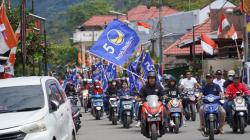 Ratusan Kader Partai Nasdem Toraja Utara antar Dedy Palimbong dan Andrew Silambi mendaftar di KPU