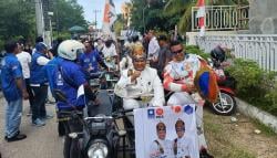 Paslon Azkar Gunakan Becak Motor Daftar ke KIP Lhokseumawe