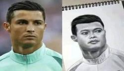 Viral, Lukisan Tangan Sketsa Wajah Ronaldo Justru Mirip Sule, Kok Bisa Begitu?