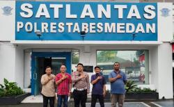 Satlantas Polrestabes Medan dan SMSI Siap Bersinergi Sosialisasikan Tertib Berlalu Lintas