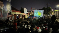 Seru, Nobar Indonesia vs Australia di Center Rahman - Guntur