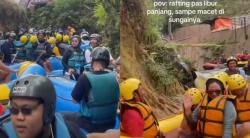 Viral! Wisatawan Rafting di Pangalengan saat Libur Panjang, Terjebak Macet hingga ke Sungai