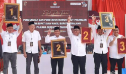 Pengambilan Nomer Urut Pilkada Pemalang, Vicky Dapat Urutan 1, Mansur 2, dan Anom 3