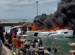 Kecelakaan Maut Speed Boat  Ditumpangi Cagub Maluku Utara  Meledak dan Terbakar, Beny Laos Meninggal