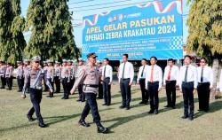 Apel Gelar Pasukan, Polres Way Kanan Mulai laksanakan Operasi Zebra Krakatau 2024 Hari Ini