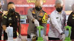 Polda Babel Musnahkan Barang Bukti Sabu 2,8 Kg dan Ganja 1,3 Kg