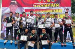 Tim Karate Polda Sumsel Sabet Juara Umum Piala Pangdam II Sriwijaya 2024 Open Tournament