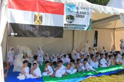 FOTO: Siswa Al Azhar Ikuti Latihan Manasik Haji Sambil Doakan Anak-Anak Palestina 