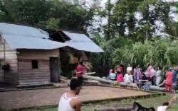 Pohon Kelapa Tumbang Hantam Rumah Warga Sudimoro Bangun