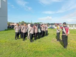 Puluhan Personel Polres Aceh Utara Amankan Proses Sortir dan Lipat Surat Suara