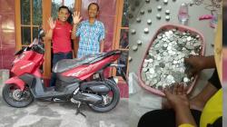 Viral! Warga Beli Motor Honda Vario 160 di Bojonegoro, Cash Pakai Uang Koin