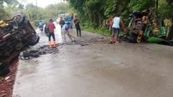 Tragis! 2 Truk 'Adu Banteng' di Panggarangan Lebak, 1 Orang Tewas Terjepit