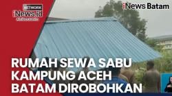 Petugas Gabungan Robohkan Rumah Sewa Sabu Kampung Aceh Batam