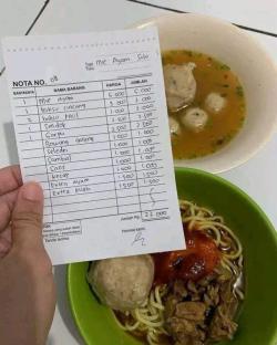 Bon Bakso Super Detail hingga Harga Bawang Goreng dan Seledri Ikut Dihitung, Cermin Transparansi