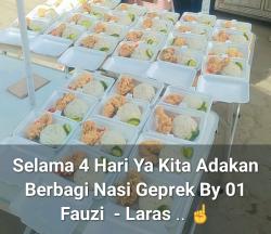 Fauzi Laras Berbagi Nasi Ayam Geprek Gratis, Warga Pringsewu Antusias