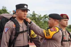 Polres Rohul Upacara Pemberangkatan Personil Pam TPS