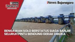 Berstatus Siaga Banjir, Seluruh Pintu Bendung Gerak Sungai Bengawan Solo di Bojonegoro Dibuka