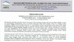 Peringatan Dini BMKG di Bulan Desember, Makassar dan Sekitarnya Berpotensi Hujan Lebat