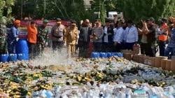 Polres Subang Musnahkan 10.168 Botol Miras hingga 46.000 Butir Petasan Jelang Nataru