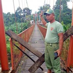 Jembatan Gantung Sidabowa Banyumas Ditutup Total Akibat Tebing Longsor