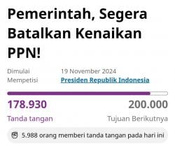 Petisi Online Terkait Penolakan Kenaikan PPN 12 Persen Tembus 5.988 Per 23 Desember 2024