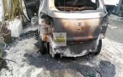 NGERI! Mobil Kepala Desa Cibarusah Dibakar Oleh Orang Tak Dikenal