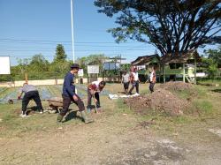 Personil Polsek Simpang Kramat Sulap Pekarangan Jadi Lahan Tani Produktif