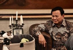 Momen Santai Presiden Prabowo Malam Mingguan dengan Bobby si Kucing Kesayanganya