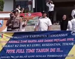 Ribuan Honorer R2 dan R3 Tanggamus Gelar Aksi Damai, Tuntut Kejelasan Status PPPK Penuh Waktu