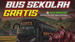 Batalyon D Pelopor Satbrimob Polda Jabar dan Dishubkominfo Tasikmalaya Luncurkan Bus Sekolah Gratis