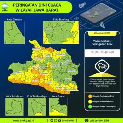 UPDATE Peringatan Dini Cuaca Jawa Barat 28 Januari 2025