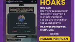 Waspada Penipuan! Nomor WhatsApp Kadisdik Ciamis Dicatut Oknum Tak Bertanggung Jawab