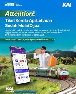 Tiket Kereta Api Lebaran Sudah Mulai Dijual, Cek Infonya Disini