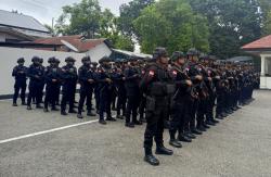 BKO 40 Personil Satbrimobda NTT  Bersenjata Lengkap  Siap Amankan Belu Jelang Putusan MK