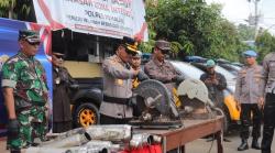 Siap Gelar Operasi Keselamatan Candi 2025, Polres Pemalang Musnahkan Ribuan Knalpot Tidak Standar