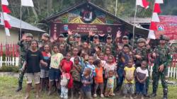 Dukung Program Nasional: Satgas Yonif 641/Bru Beri Makan Bergizi Gratis untuk Anak-Anak Papua