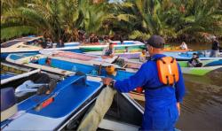 Tabrakan Perahu Ketinting di Perairan Mahakam, Seorang Nelayan Hilang