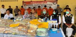 Satres Narkoba Polres Asahan Musnahkan Ratusan Barang Bukti Kilogram Sabu Ekstasi Dan Ganja